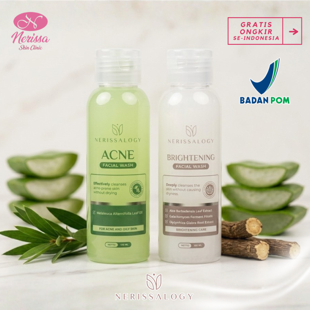 Acne Facial Wash - Brightening Facial Wash - Sabun Wajah Glowing dan Jerawat Nerissalogy - Nerissa Skin Clinic Purwodadi Grobogan